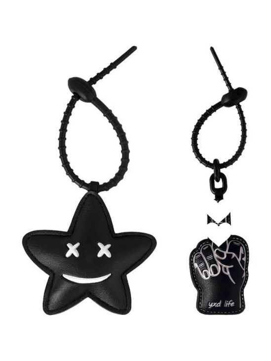 Accessories - 2Pcs Leather Bag Charms for Handbag Funny Black Purse Charms finger Star